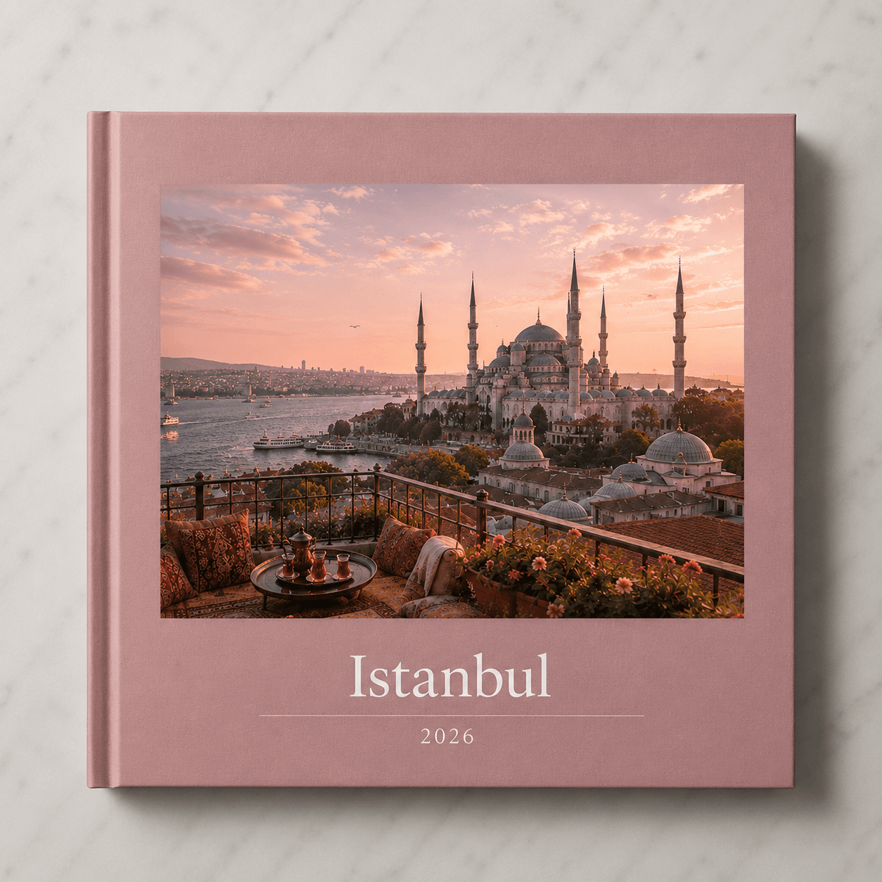 Istanbul travel photobook by Memtach — hardcover with Hagia Sophia on the front